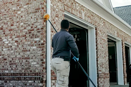 sweeping exterior of home